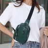 Damen-Brusttasche, schlichte modische Umhängetasche in Kontrastfarbe, breiter Schultergurt, lässige Biker-Tasche