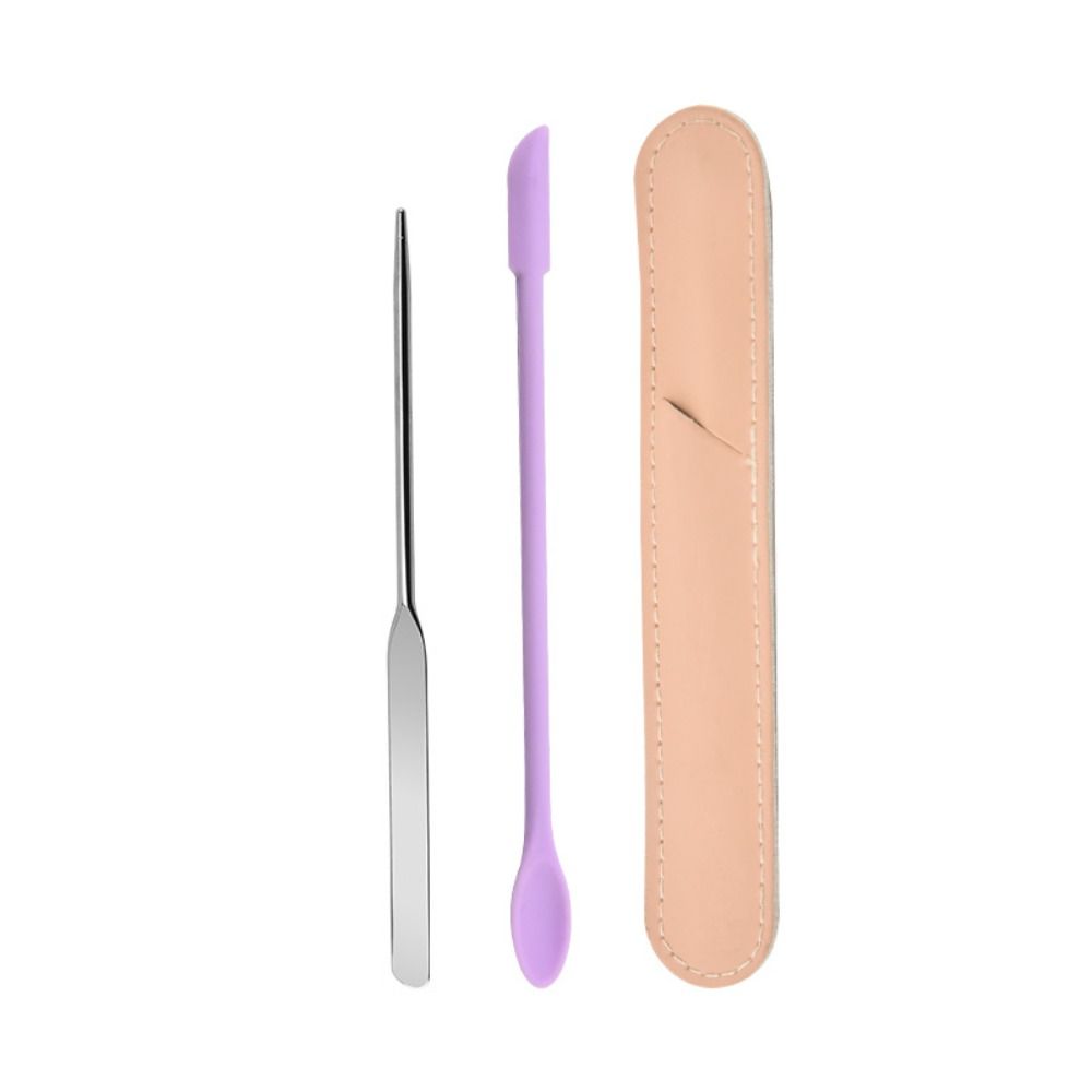 

Портативный силиконовый скребок с двумя головками Многоцелевые палочки для тонирования макияжа Смешивание цветов 01