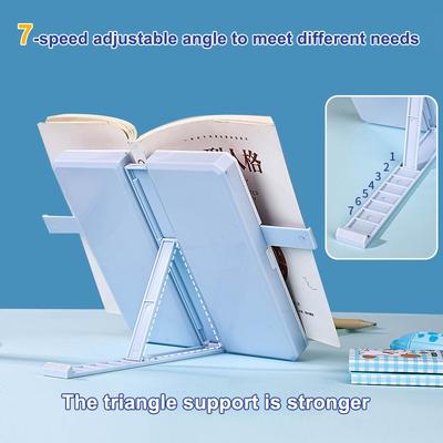 Estuche multifunción 2 en 1, caja de lápices y estantería plegable para libros de lectura, soporte de lectura ajustable para material de oficina de estudiantes
