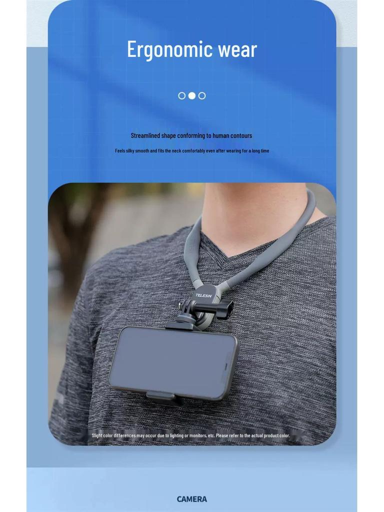 Taixun Magnetic Neck Holder for Insta360 X2/X3, GoPro 11, and Smartphones - Ideal for Cycling and Action Cameras.
