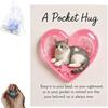 Cat Memorial Pocket Hug with Inspirational Card Emotional Support Heart-Shaped Sleeping Cat Charm Keepsake Figurine Decoration Cat Owners Lovers Gift