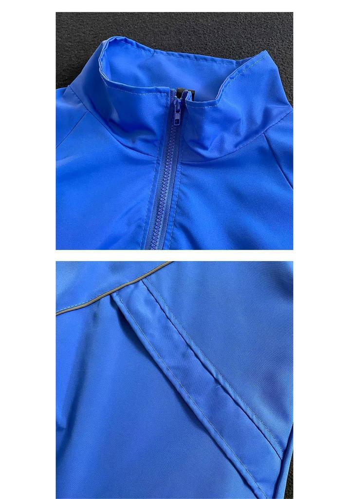 2023 Reflective Solid Color Unisex Windbreaker Jacket - Functional and Fashionable