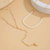Ingemark 2Pcs/Set Minimalist Imitation Pearl Chain Necklace for Women Collar Trend Vintage Sequin Pendant Choker Party Jewelry