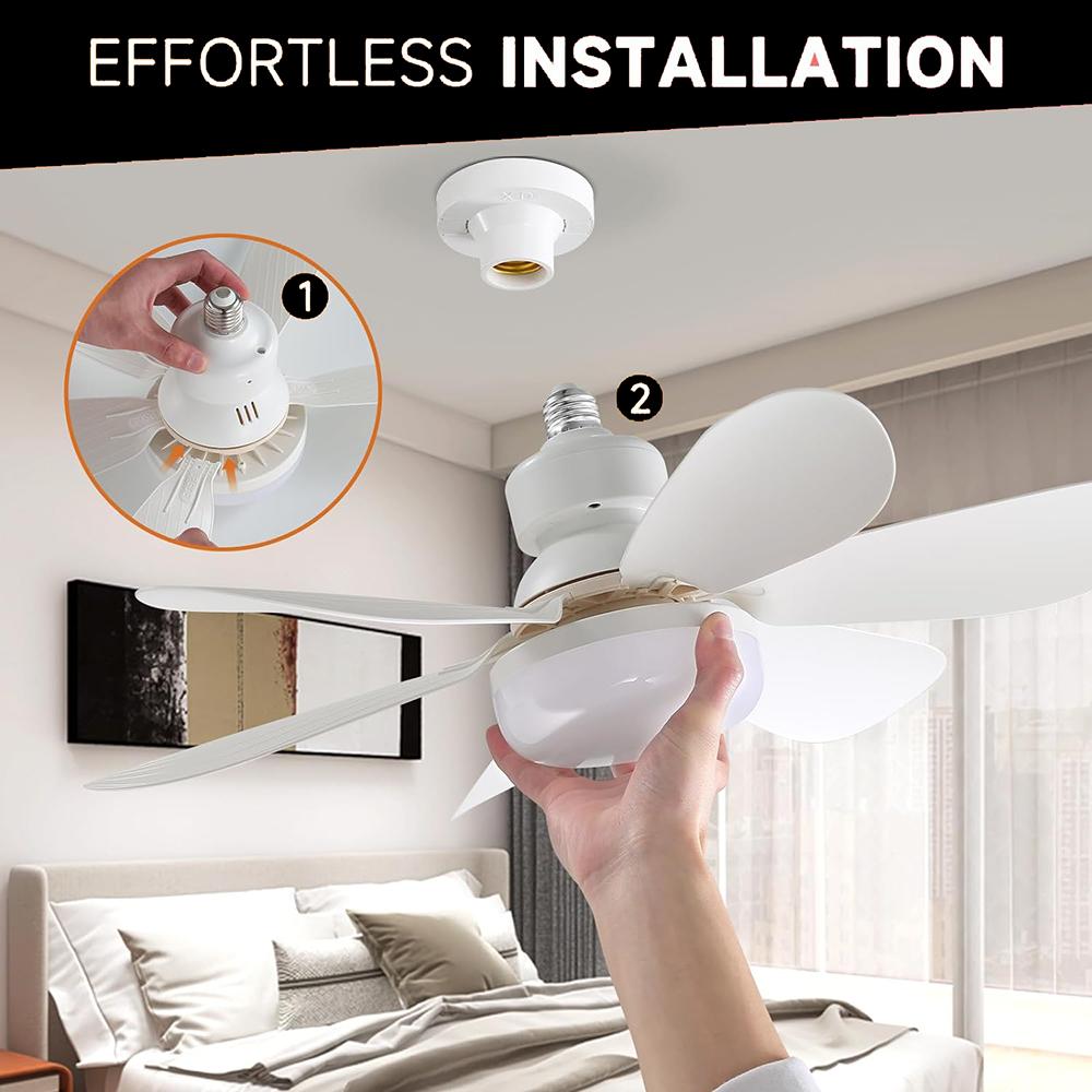 Modern Ceiling Fan Light Dimmable Fan and Light Combo Ceiling Fans with Bulb Lights and Remote Controler for Indoor Decoration
