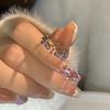 Japan And South Korea Light Luxury Diamond-Encrusted Letter Ring Women'S Niche High-End Design Versatile Fashion Cold Wind Open Ring