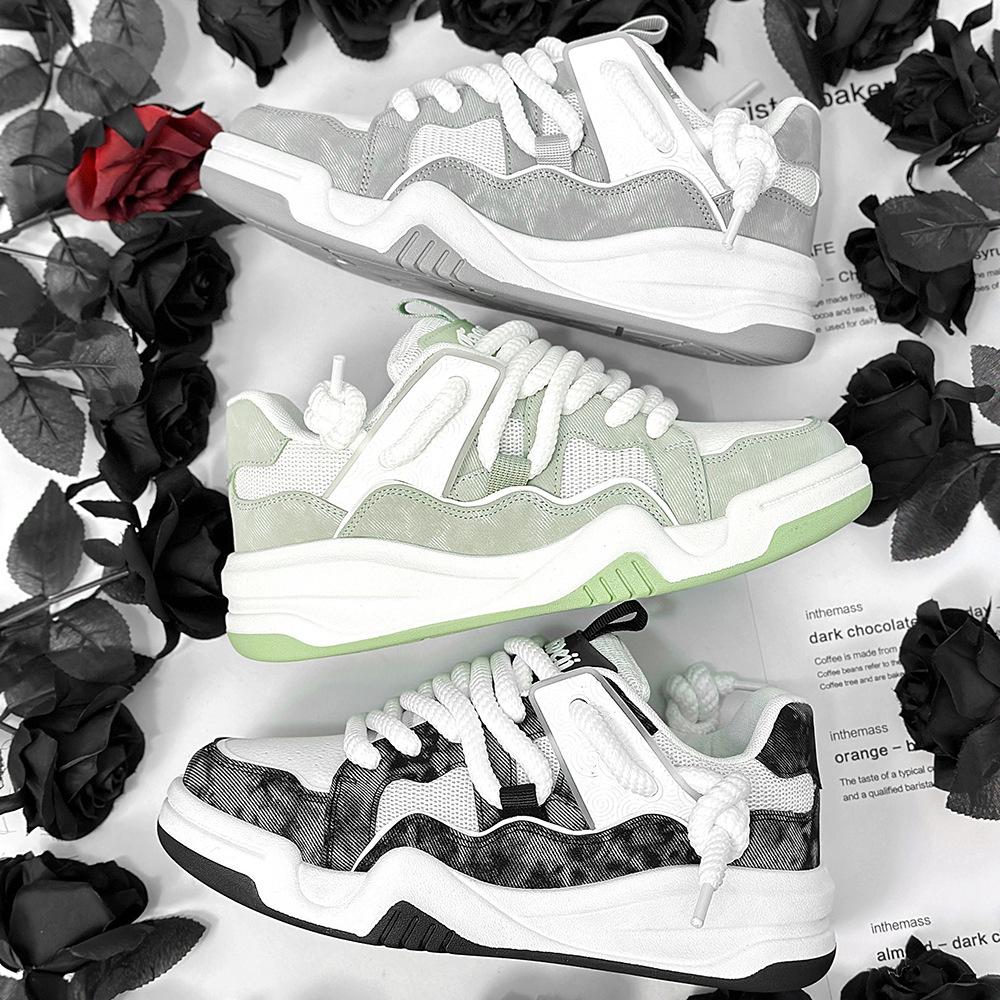 Herren Cloud Cushion Skate Schuhe Plateau Sohle Atmungsaktive Canvas Sneaker Klobiges Schnürdesign für Streetstyle Alltags Komfort