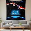 E.T. The Extra Terrestrial Poster Tapestry Wall Hanging, Alien Boy Moon Bike Art, Retro Wall Decor for Bedroom Living Room Dorm