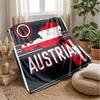 Austria Football Printed Flannel Blanket Skin Friendly Warm Decorative Throw for Indoor Couch Bed Daily Use