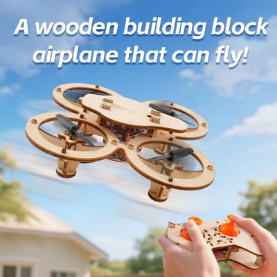 DIY Wooden Quadcopter Scientific Experiment Equipment, Flight Stable Remote Controlled Aircraft Model