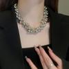 Metal Cool Style Ball Geometric Choker Necklace European American Exaggerated Personality Temperament High Sense Clavicle Chain For Women