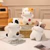 Soft Plush Cat Stuffed Animals - Cute Siamese-like Kitty with Expressive Eyes, Fluffy Ears - Beige/Gray/White/Black Colors - Safe Plush Toy for Kids,