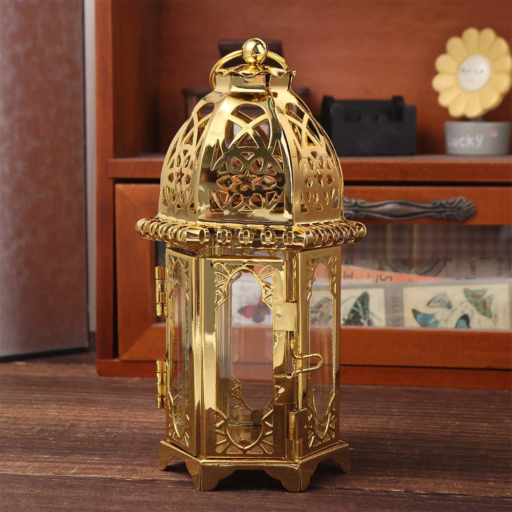 With Hanging Ring Glass Wind Lantern Colorful Lanterns Ornament Candle Holder  Dining Room