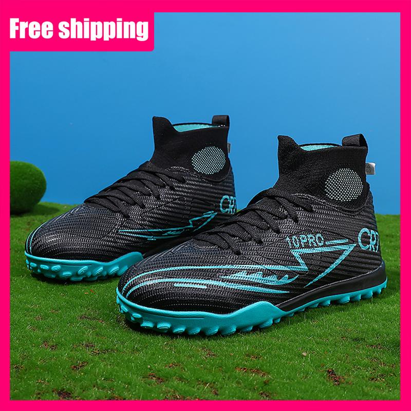 Childrens Football Shoes High Gang TF Original Social Artificial Grass Indoor Anti Slip Training Match Specific Football Boots