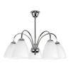 Chrome Ceiling Lamp with White Shade for the Ben Living Room