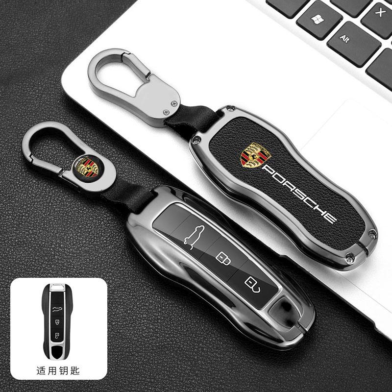 Leder Autoschlüssel Hülle Schutzhülle für Porsche Panamera Spyder Carrera Macan Boxster Cayman Cayenne 911 718 Zubehör