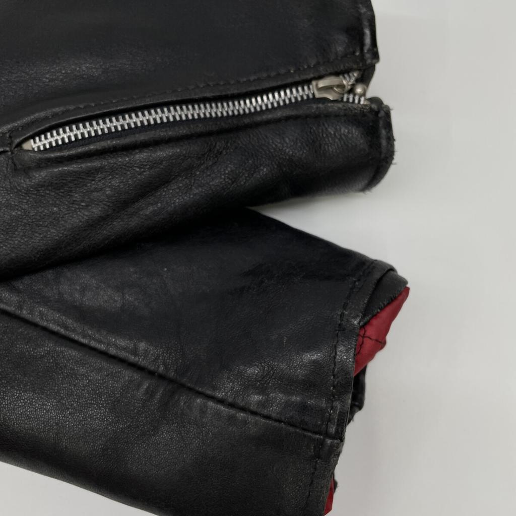 666 Black Death Tag England Double Rider Jacket Jacket 42 blackUsed