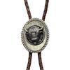 Men's Western Adjustable Bolo Tie with Stone Pendant Braided Leather Rope Necktie Shirt Collar Chain Jewelry Necklace