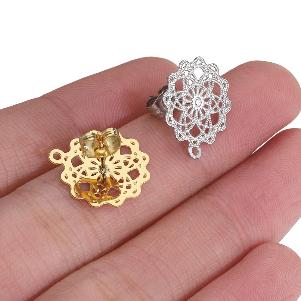 10 pièces Boucles d'oreilles en acier inoxydable Matériaux de fabrication Apprêts Goujons d'oreilles Boucles d'oreilles pendantes Bouchons d'oreilles pour la fabrication de bijoux DIY Accessoires