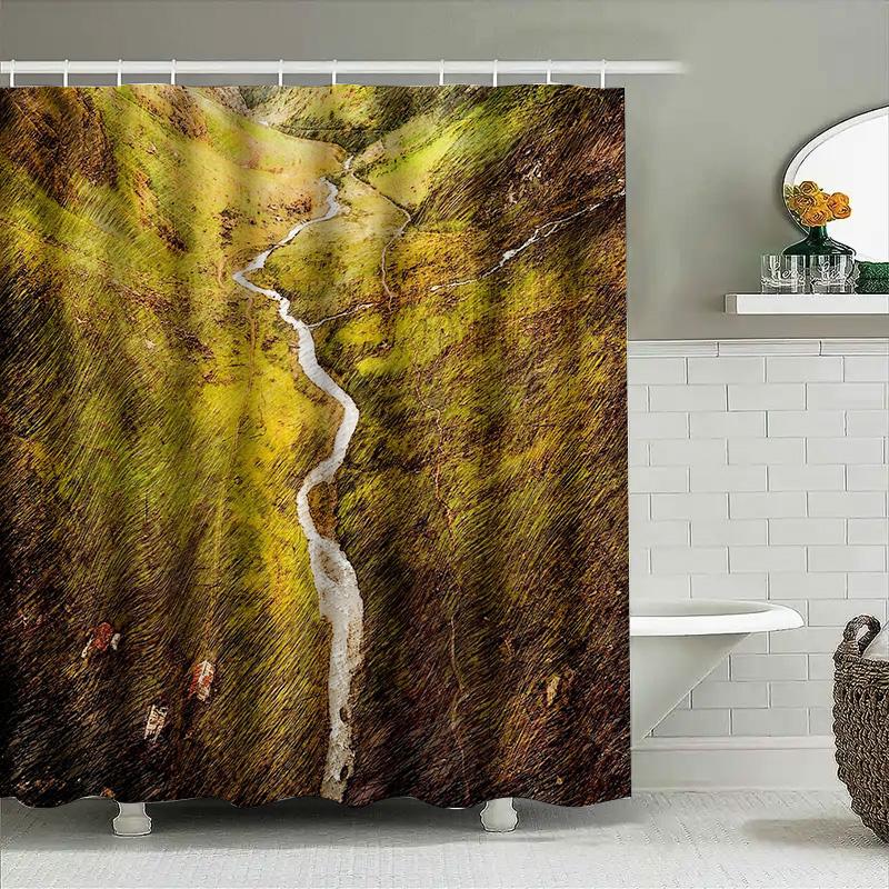 Bathroom Shower Curtain Floral Vintage Nature Botanical Farmhouse Decor Rustic Washable Waterproof Home Textile