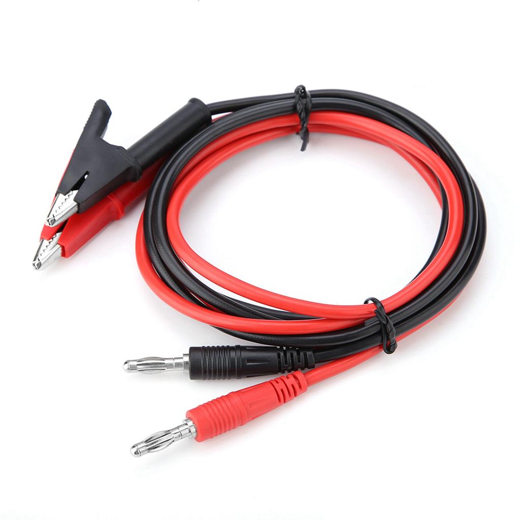 P1040  2Pcs Silicone Banana Plug Crocodile Clip Test Probe   Testing Cables