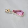 Sargform Rosa Morganit Quarz Edelsteine 925 Sterling Silber Handgefertigter Anhänger