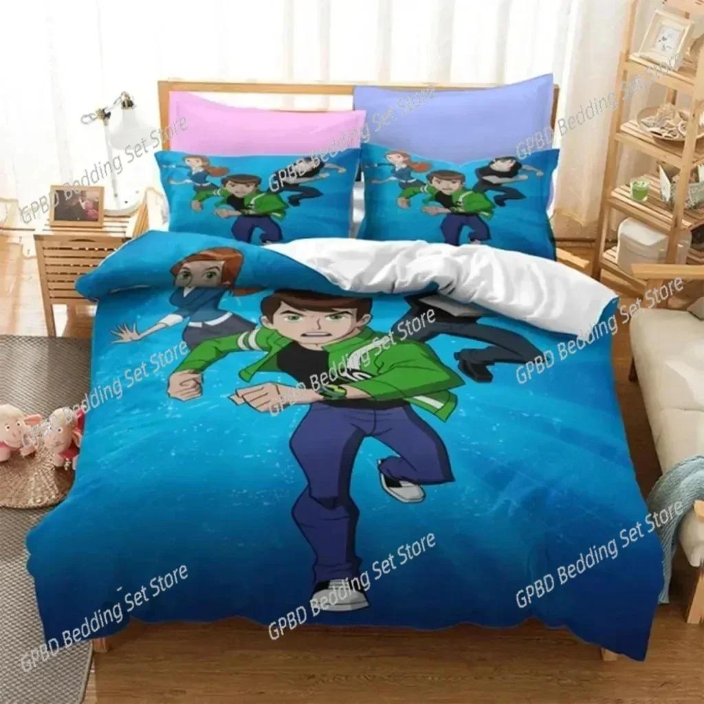 3D Print Ben Alien Force 10 Teenage Hacker Bedding Set Bedroom Soft Modern Bedspreads Comefortable Duvet Cover Quilt Pillowcase EU Single(135*200cm)3pcs