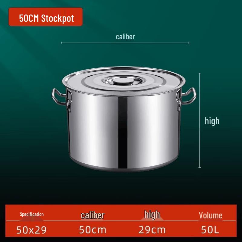 Thickened Stainless Steel Induction Stockpot with Lid