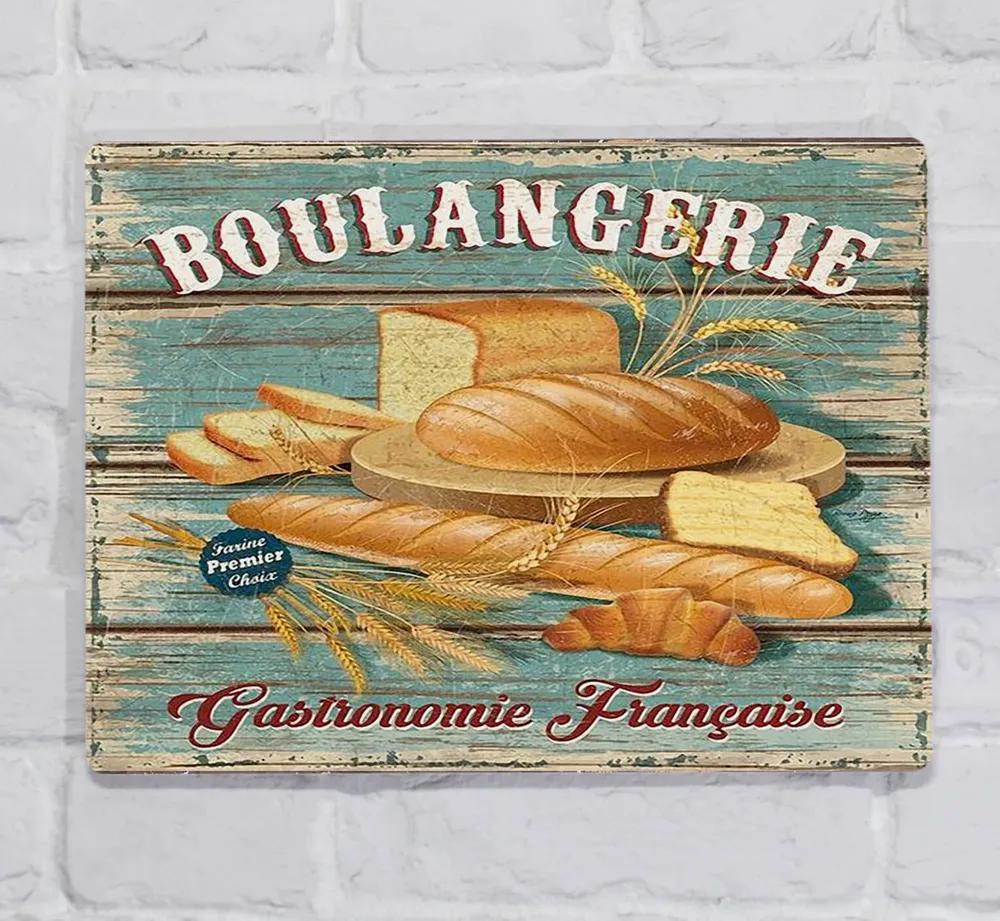 

Bread Buns Baguettes Metal Art 30x20cm, Bakery Kitchen Wall Decor 30