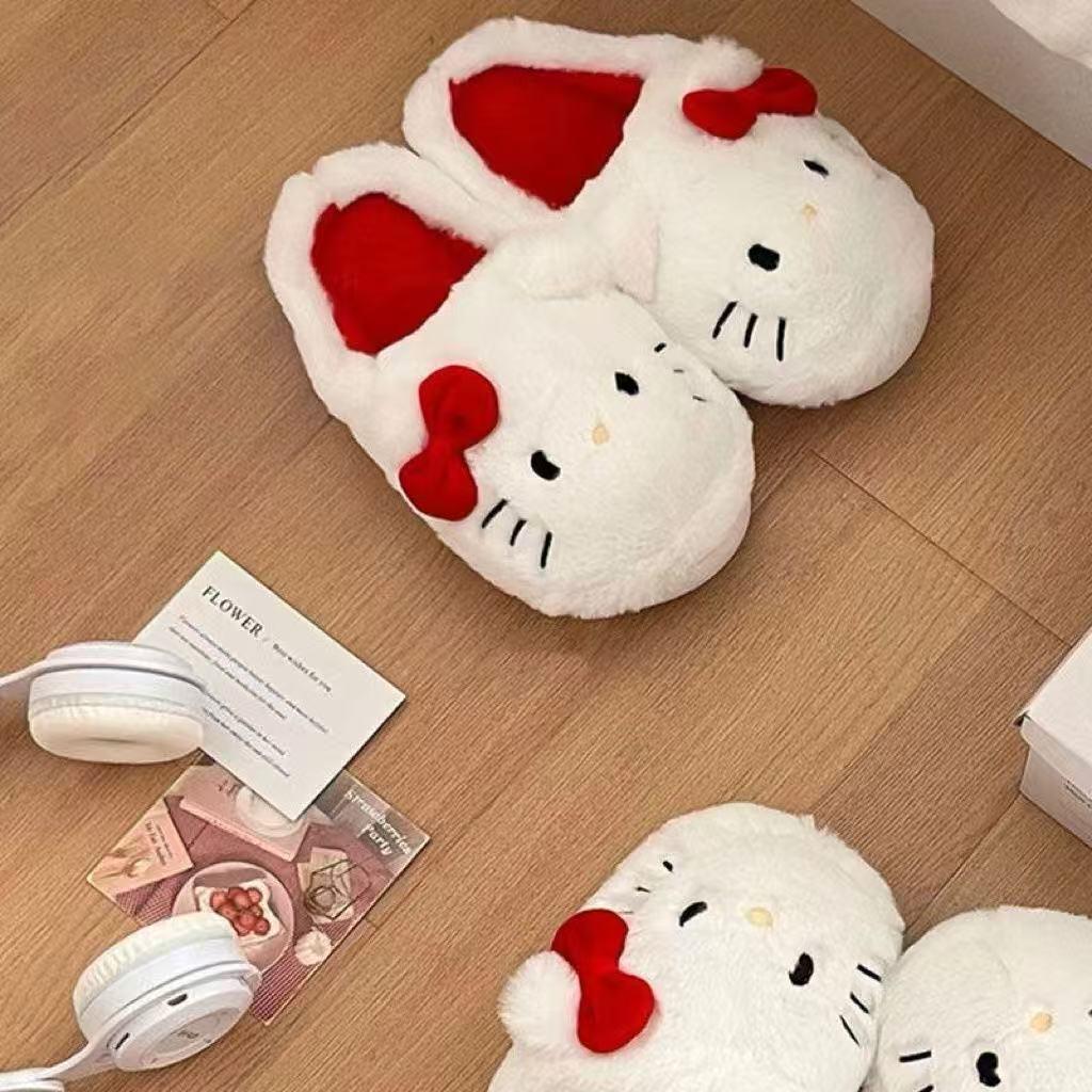 Women's Cute Ins-Style Fluffy Cotton Cat Slippers, Soft-Sole for Outdoor/Indoor, Perfect for Autumn/Winter Wear