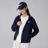 Kappa 1916 Series Vintage Casual Hooded Cardigan Knit Zip Sweatshirt Women outerwear Dark-Night-Blue Black K0E82MK20