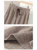 New White Wide-Leg Knitted Pants with Drawstring - Loose, Thickened, Plus Size for Autumn & Winter Casual Wear