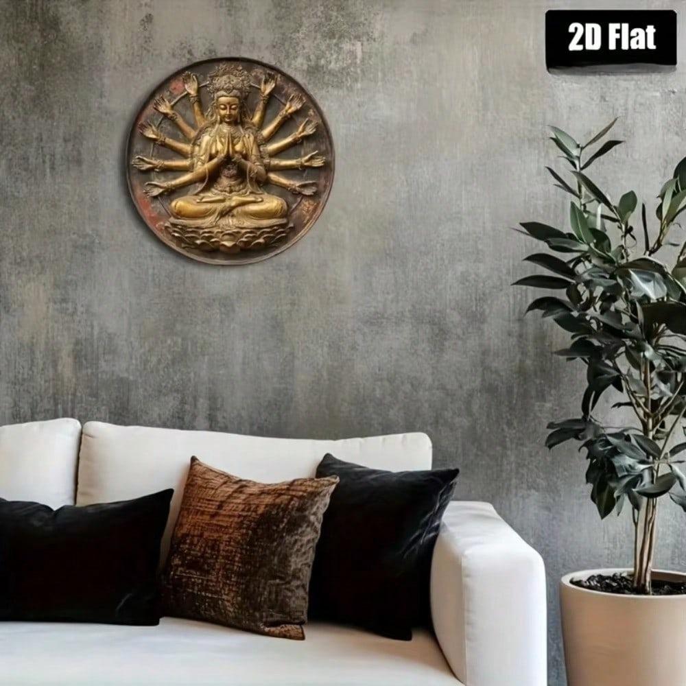 Vintage Buddhist Metal Wall Art For Home Bar Kitchen Cafe Office Decor Holiday Halloween Gift