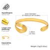 Stainless Steel Irregular Textured Cuff Bracelet for Women 18K Gold Plated Open Bangle Fashion Party Jewelry Gift