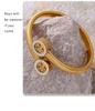 18k Gold Plated Life Tree Rhinestone Open-end Bracelet, European & American Design, Titanium Steel