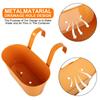 2PCS Hanging Flower Pots Metal Iron Railing Fence Planter Box with Hooks for Outdoor Fence Patio Deck