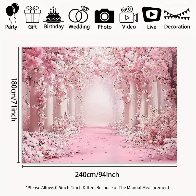 

2D Oriental Wedding Tapestry, Cherry Blossom Arch with Golden Frame 47.2x31.5inch/120*80cm