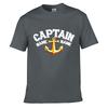 Captain Anchor Nautical Badge Street Distressed Washed Loose Simple Tee