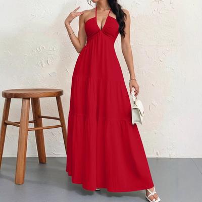 Eaby European and American Summer Women's Neck Dress