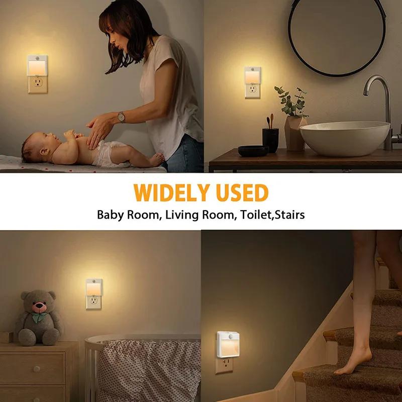 Dimmable LED Motion Sensor Light Wireless Night Lamp US EU UK AU Plug Sensor Night Lamp Lights for Bedroom Corridor Lighting