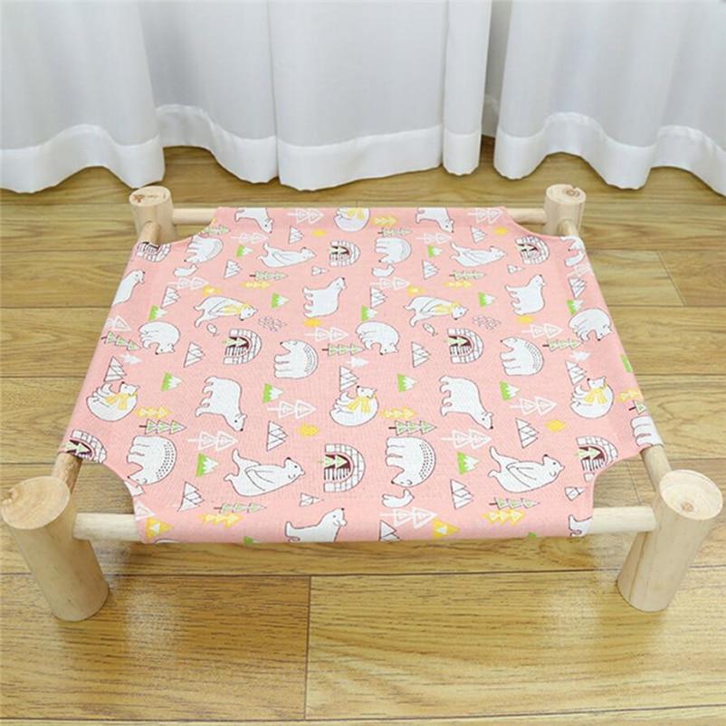 1Pc Elevated Cat Bed Pet Supplies Hammock Cat Square Washable Wooden Detachable Frame