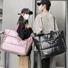 Large Capacity Quilted Nylon Tote Bag for Women Winter Spacious Women's Shoulder Bag for Gym Yoga Shopping Solid Color Padded Space Handbags for Women