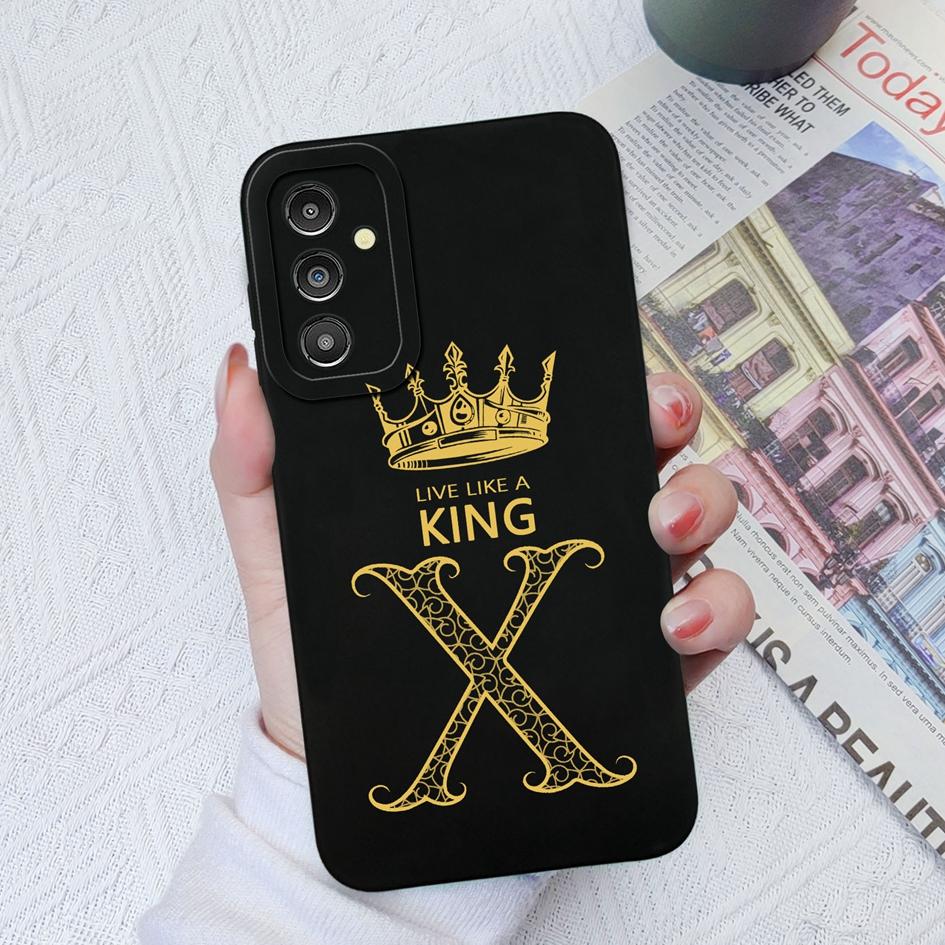 Case For Samsung Galaxy A02 A03S A13 A14 4G 5G A31 A51 A71 A24 Luxury Silicone Soft TPU Cover A-Z Letters For Samsung Galaxy A10S 20S Phone Bumper