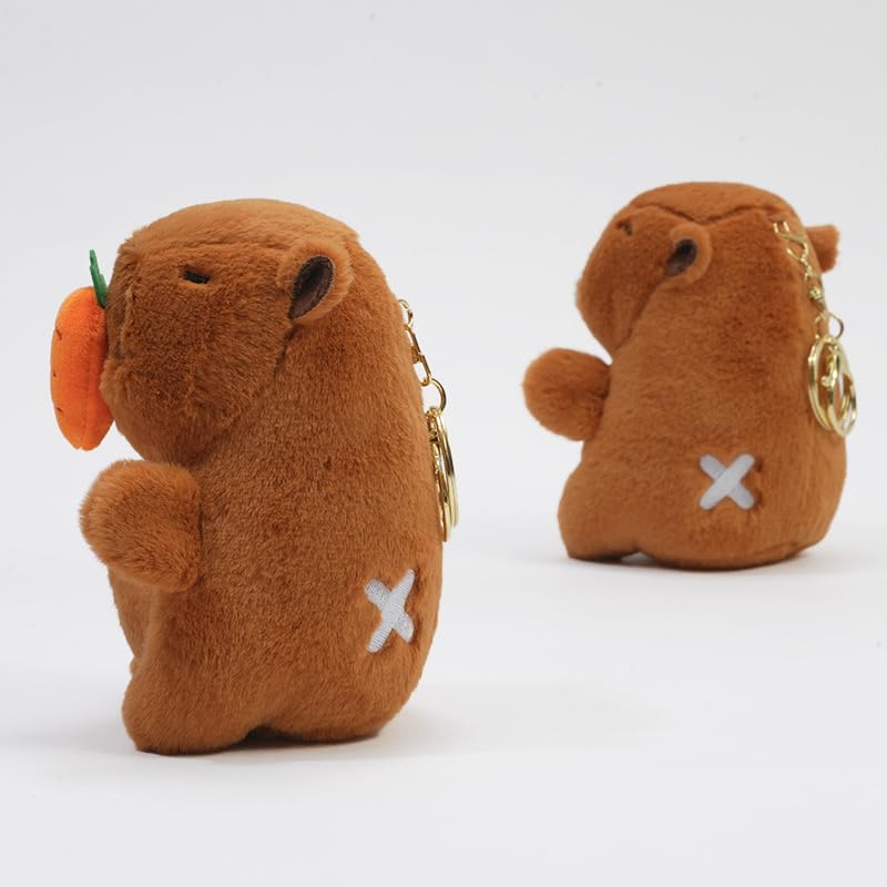 Clearstone Capybara Plush Keychain, Chavimaru Carrot, 18.5cm, Brown
