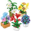 Puzzle Building Blocks Flower Peach Blossom Rose Cherry Blossom Kid Toy Model
