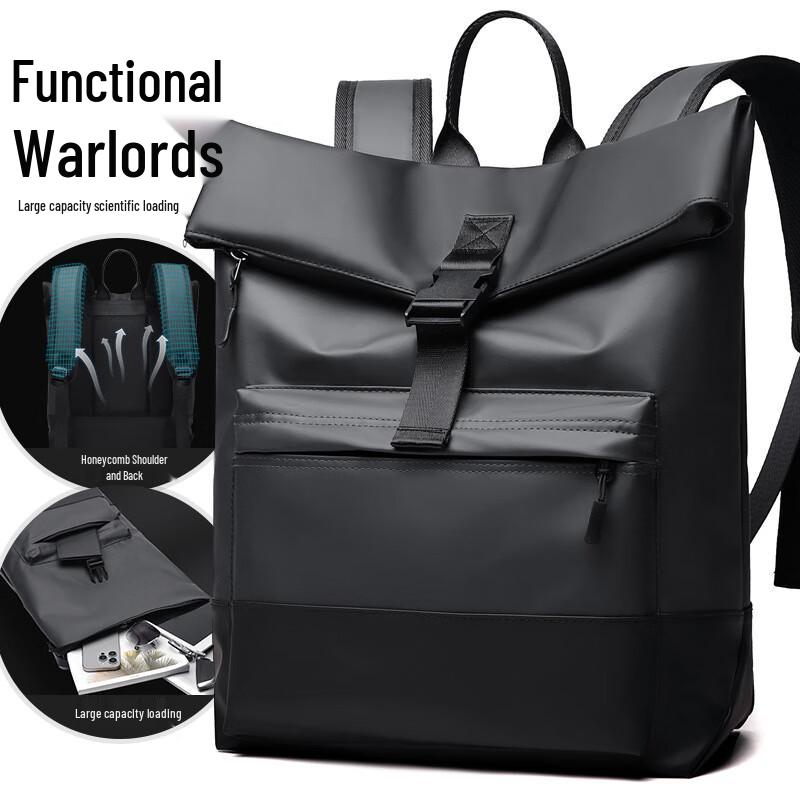 Men's Spliced Waterproof Laptop Backpack