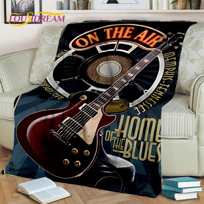 Cobertor de Guitarra Elétrica Baixo Guitarra Clássica, Manta para Casa Quarto Cama Sofá Piquenique Escritório Caminhadas Lazer Cobertura para Sesta Infantil