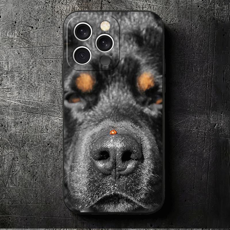 Rottweiler Dog Soft Phone Case for iPhone 16 16E 17 Air 15 Pro Max 14 Plus 13 Mini 11 12 7 Black Cover Back Shell