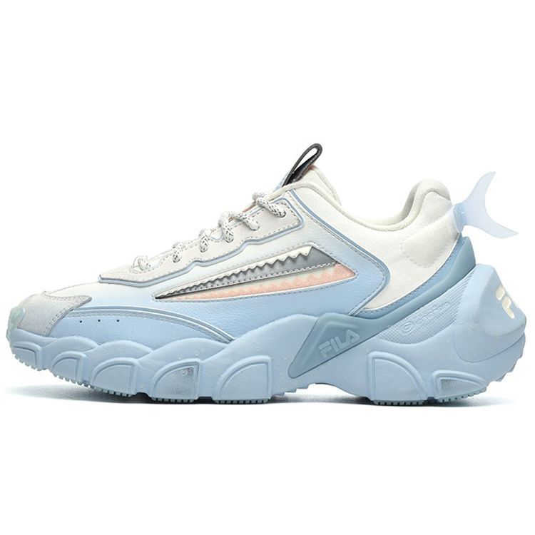 FILA Faux Leather Comfortable Versatile Low-Top Dad Sneakers Women sneakers Blue White F12W144162FWS
