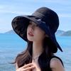 Women's Big Brim Sunscreen Breathable Sun Visor Bucket Hat with Sweet Bowknot