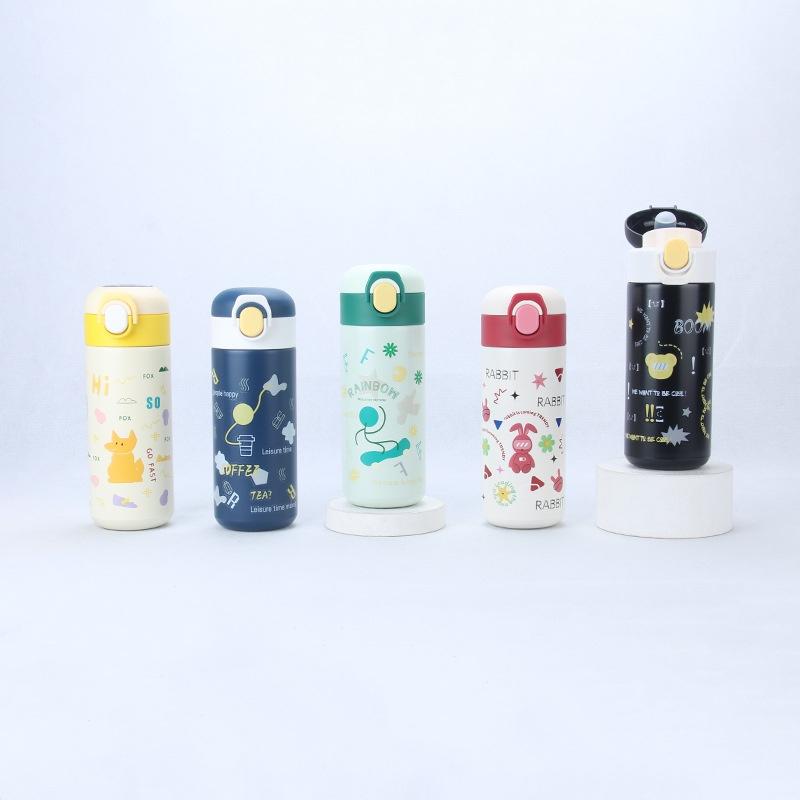 Cute Cartoon Stainless Steel Insulated Travel Cup For Students